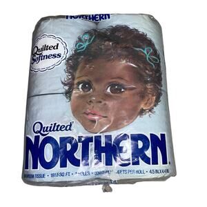 Vintage Quilted Northern Blue Toilet Paper Bathroom Tissue 4 Roll 1980s NOS READ
